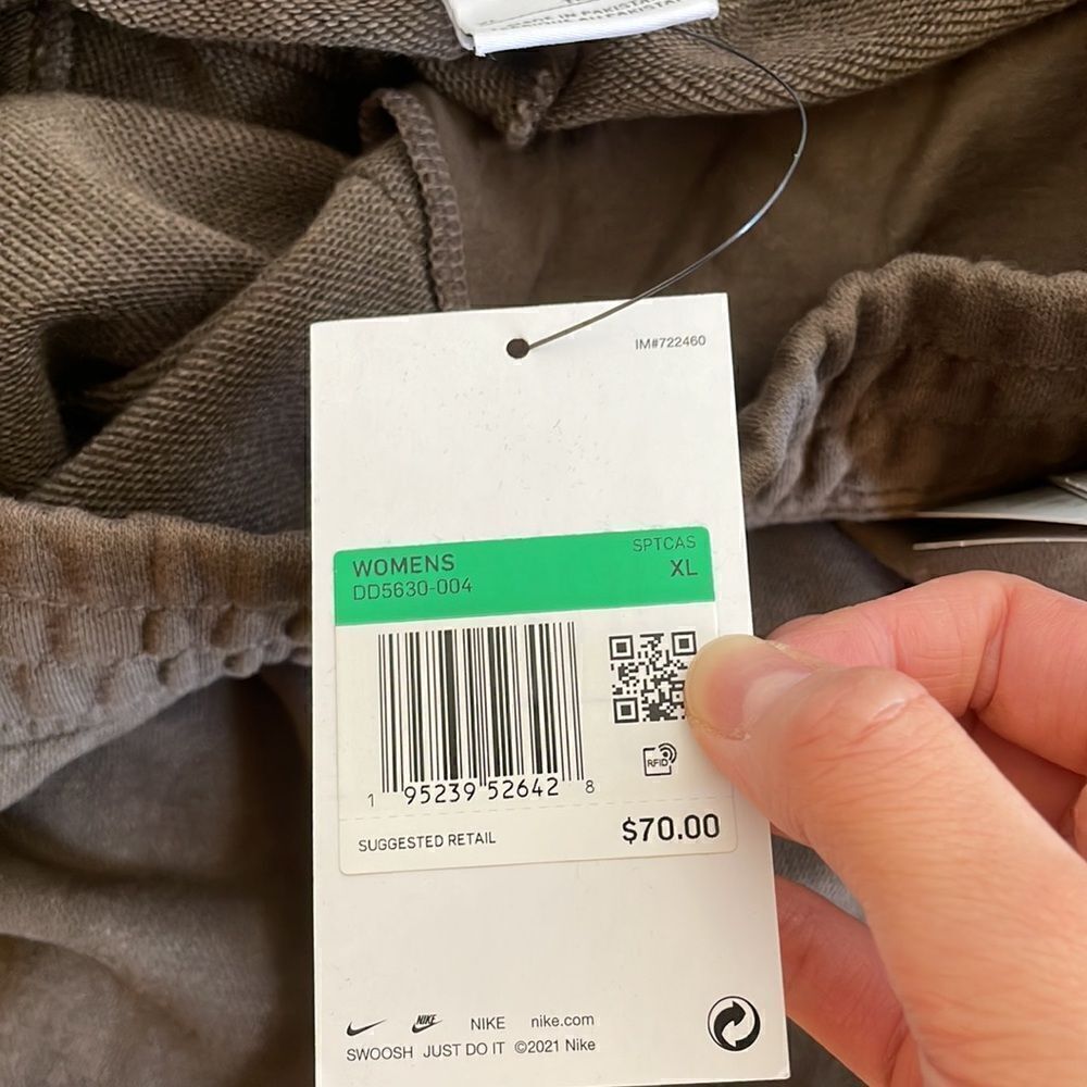 NWT Nike Essential Washed Fleece Mid-Rise Pants Brown Women XL(DD5630-004)$70 - Picture 9 of 11